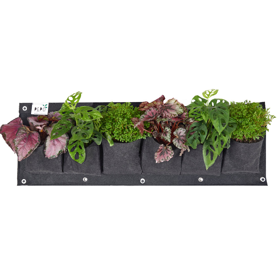 Bolsa de Cultivo para Jardín vertical H 6 Bolsillos de 80cm X 25cm