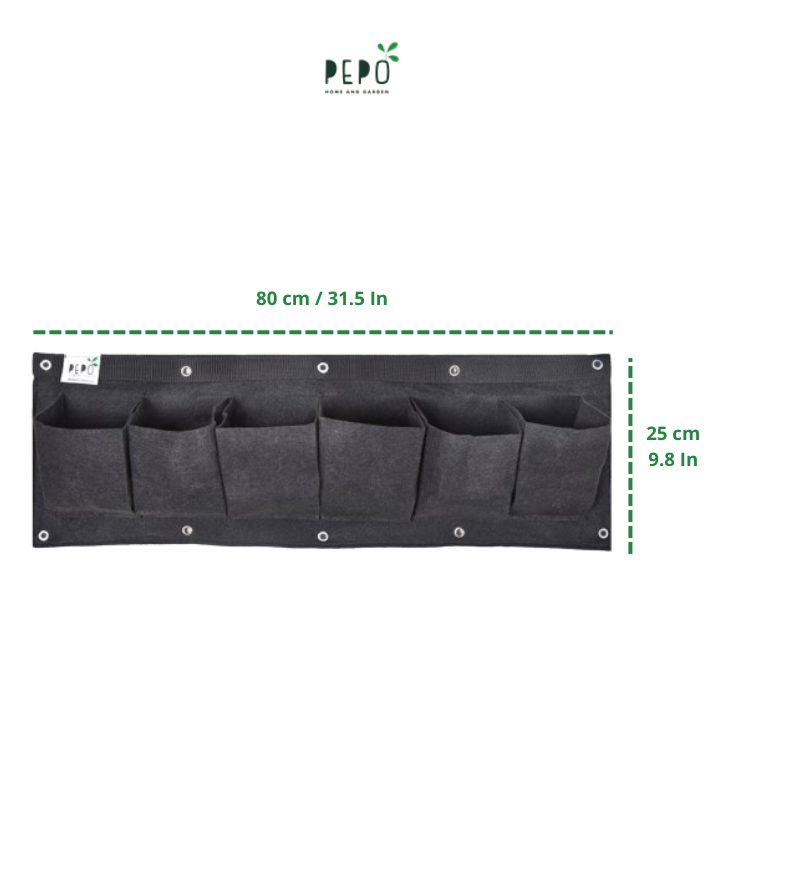 Bolsa de Cultivo para Jardín vertical H 6 Bolsillos de 80cm X 25cm