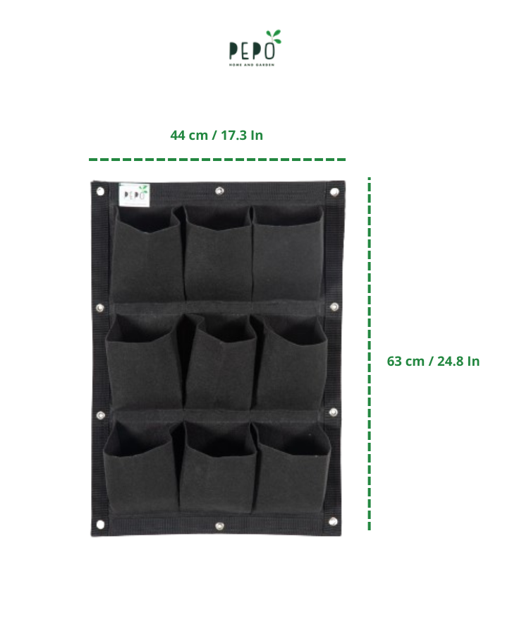 Bolsa de Cultivo para Jardín Vertical 9 Bolsillos de 44cm X 63cm