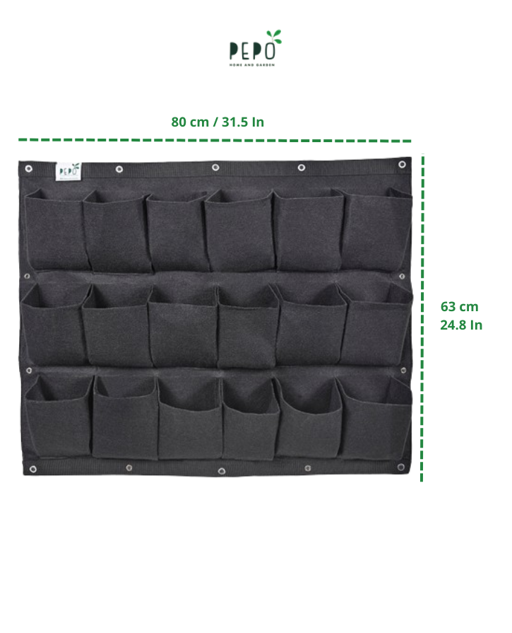 Bolsa de Cultivo para Jardín Vertical 18 Bolsillos de 80cm x 63cm