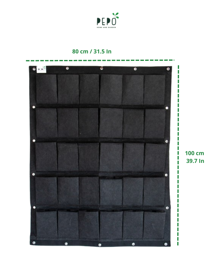 Bolsa de Cultivo para Jardín Vertical 30 Bolsillos de 80cm X 100cm