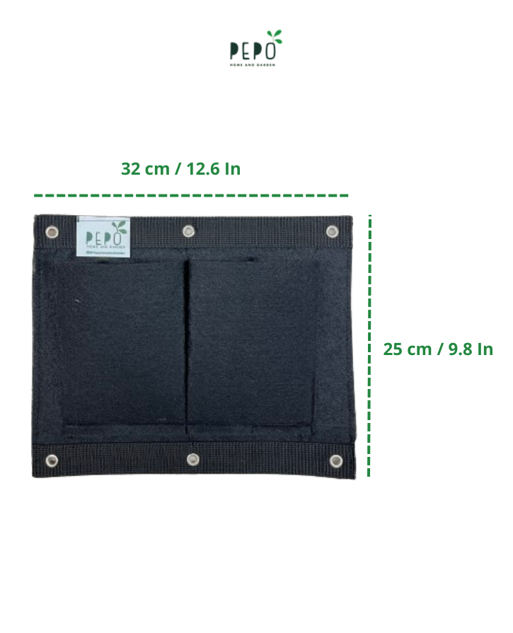 Bolsa de Cultivo para Jardín Vertical 2 Bolsillos de 32cm X 25cm