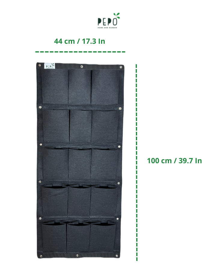 Bolsa de Cultivo para Jardín Vertical 15 Bolsillos de 44cm x 100cm